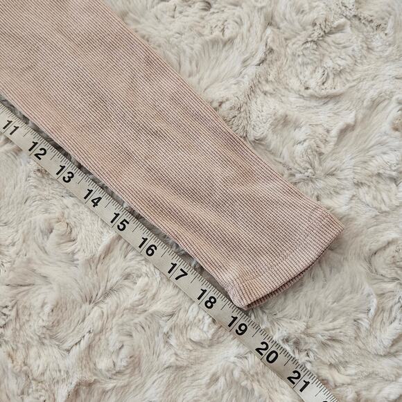 Poof New York bodysuit beige twist knot front long sleeve ribbed snaps Large - Picture 12 of 15